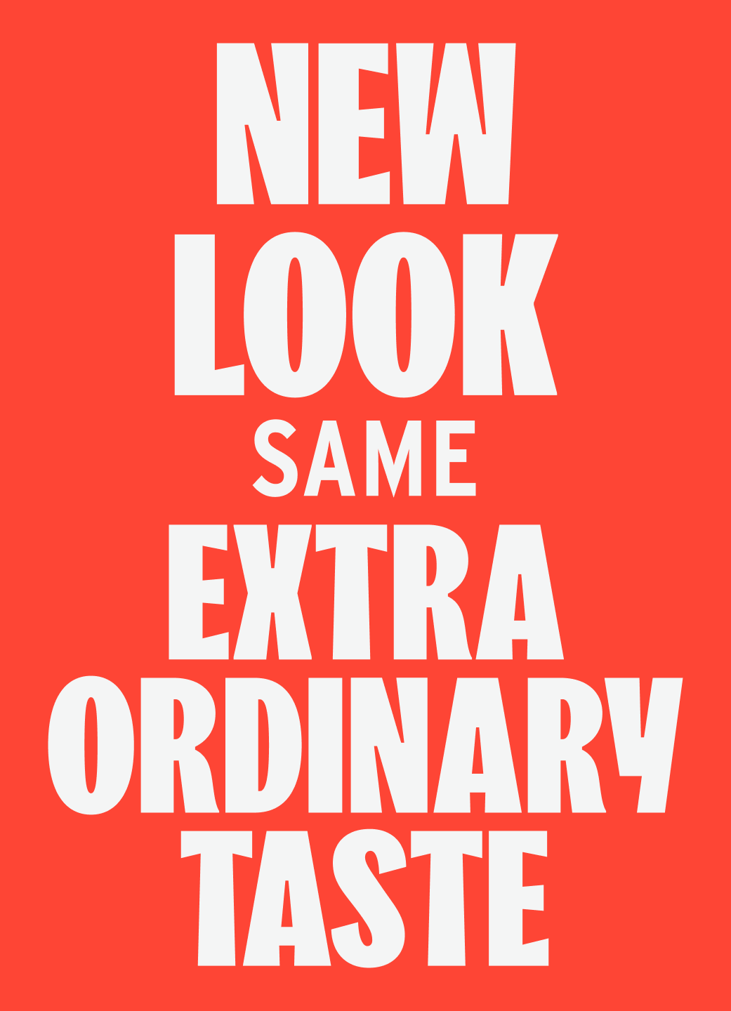 Red and white typeface of the new Cristal font.