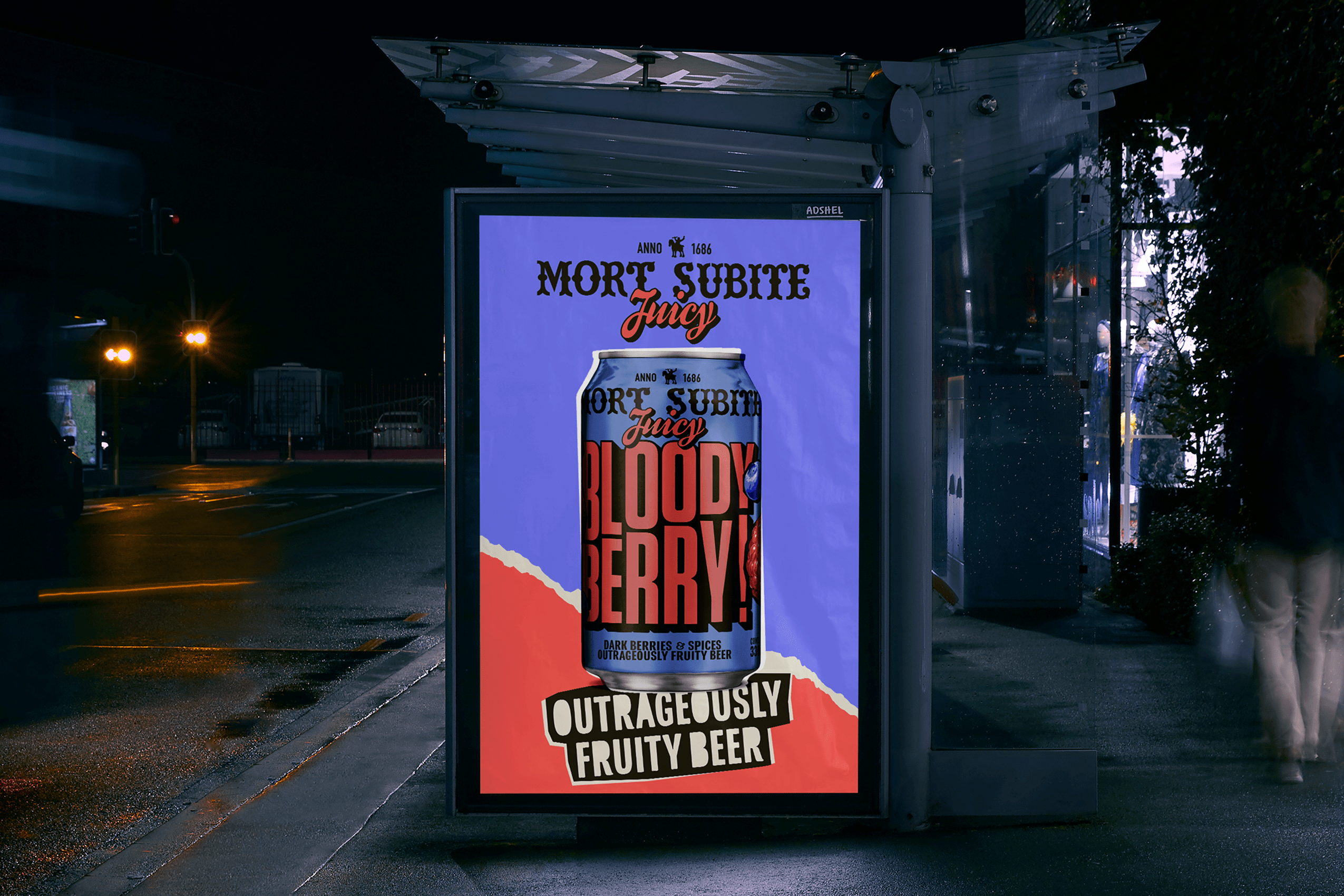 Bloody Berry Can on a billboard